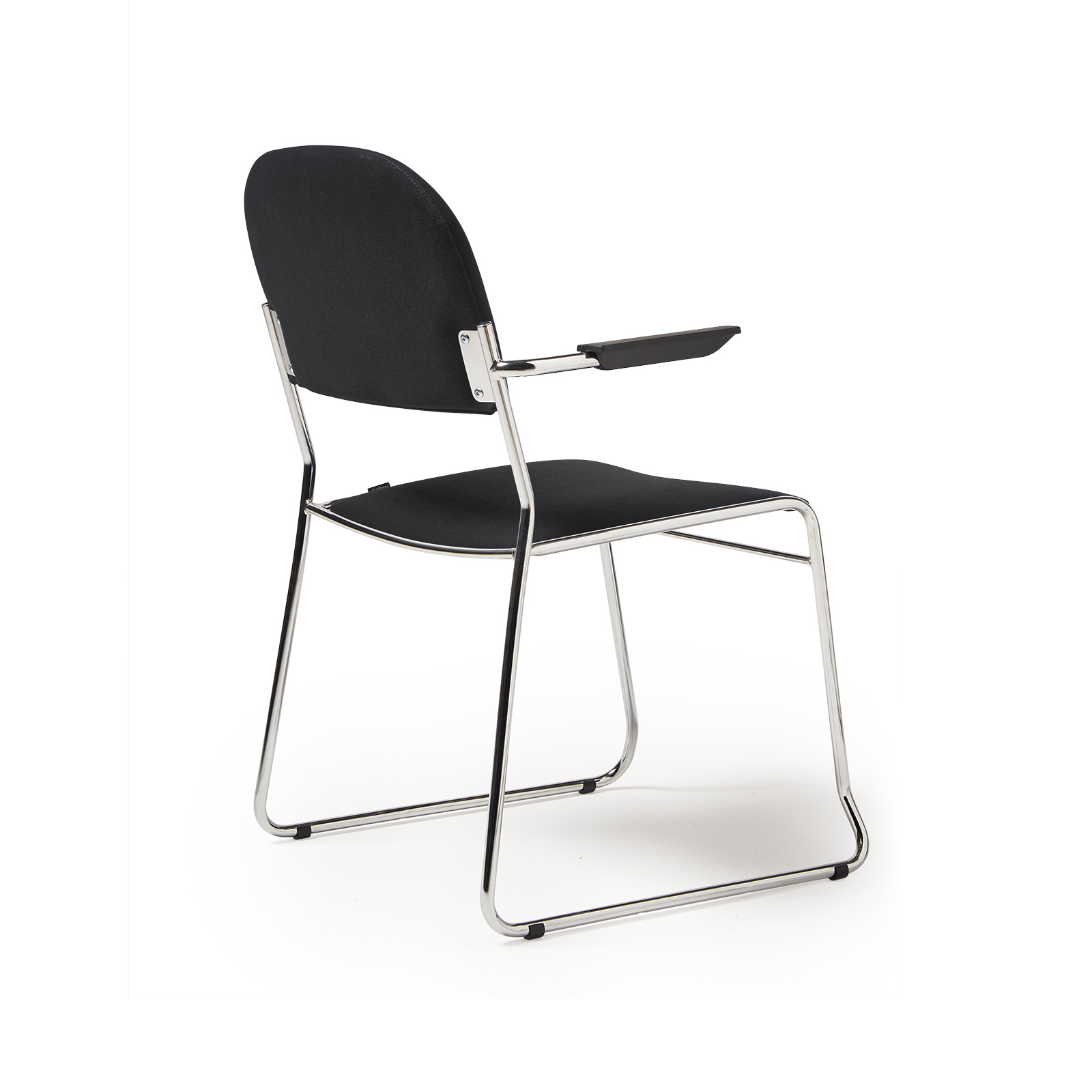Picture of Jive stacking armchair with chrome frame in black fabric