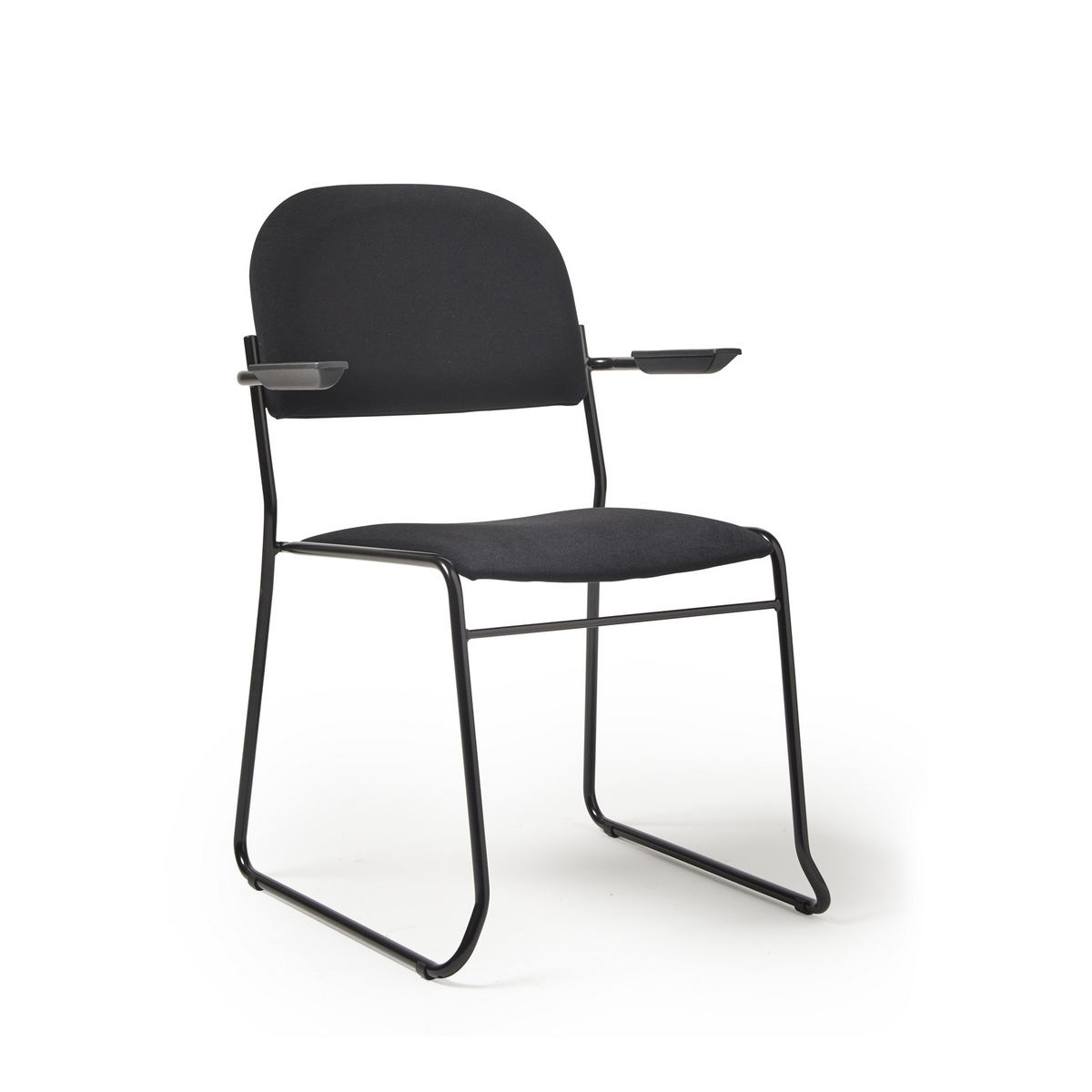 Picture of Jive stacking armchair with black frame in black fabric