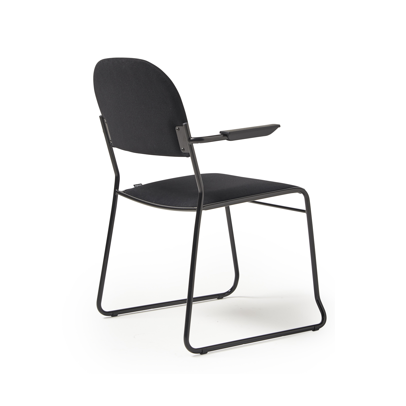 Picture of Jive stacking armchair with black frame in black fabric