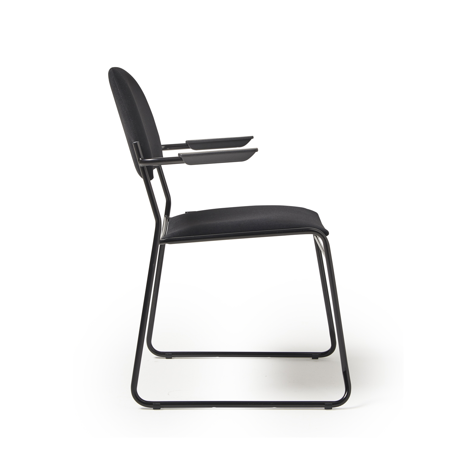 Picture of Jive stacking armchair with black frame in black fabric