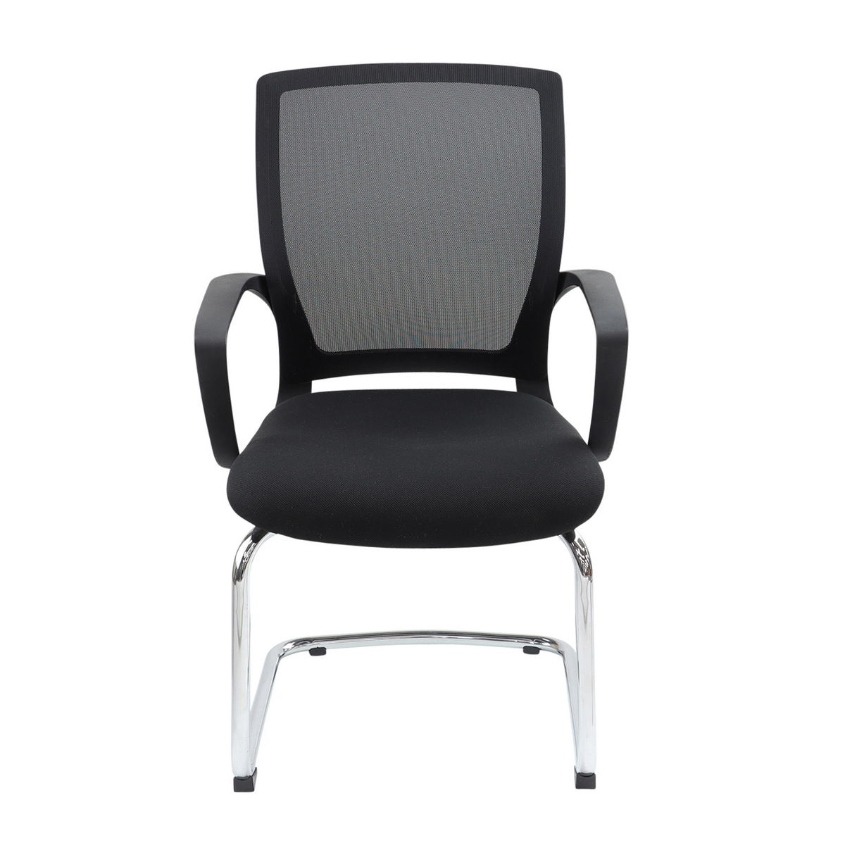 Picture of Jonas black mesh back visitors chair with black fabric seat and chrome cantilever frame