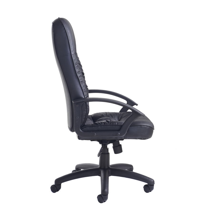 Picture of King high back managers chair - black leather faced