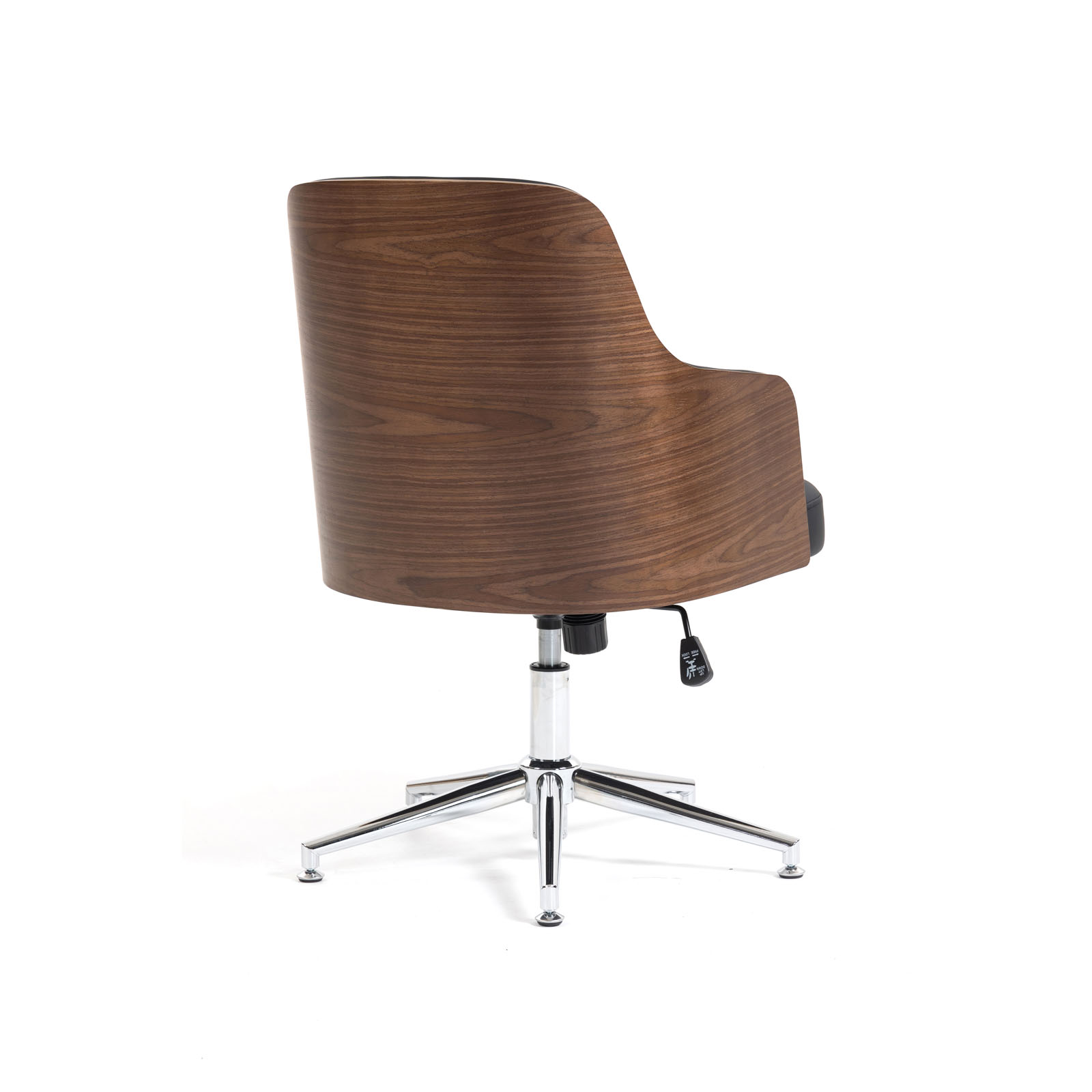 Picture of Kyoto oak veneer shell with black PU seat, chrome base and castors