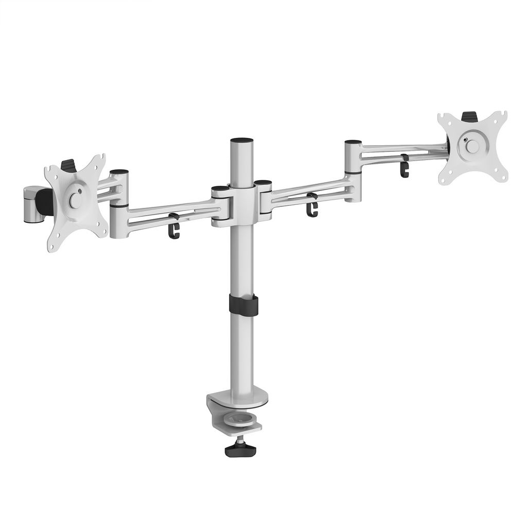 Picture of Luna double flat screen monitor arm - silver