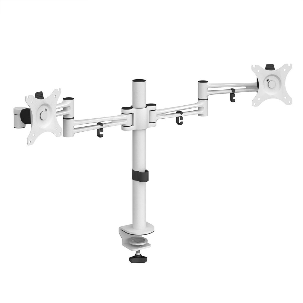 Picture of Luna double flat screen monitor arm - white