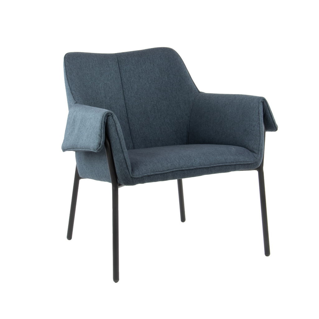 Picture of Liana lounge chair with black metal frame - mid-blue