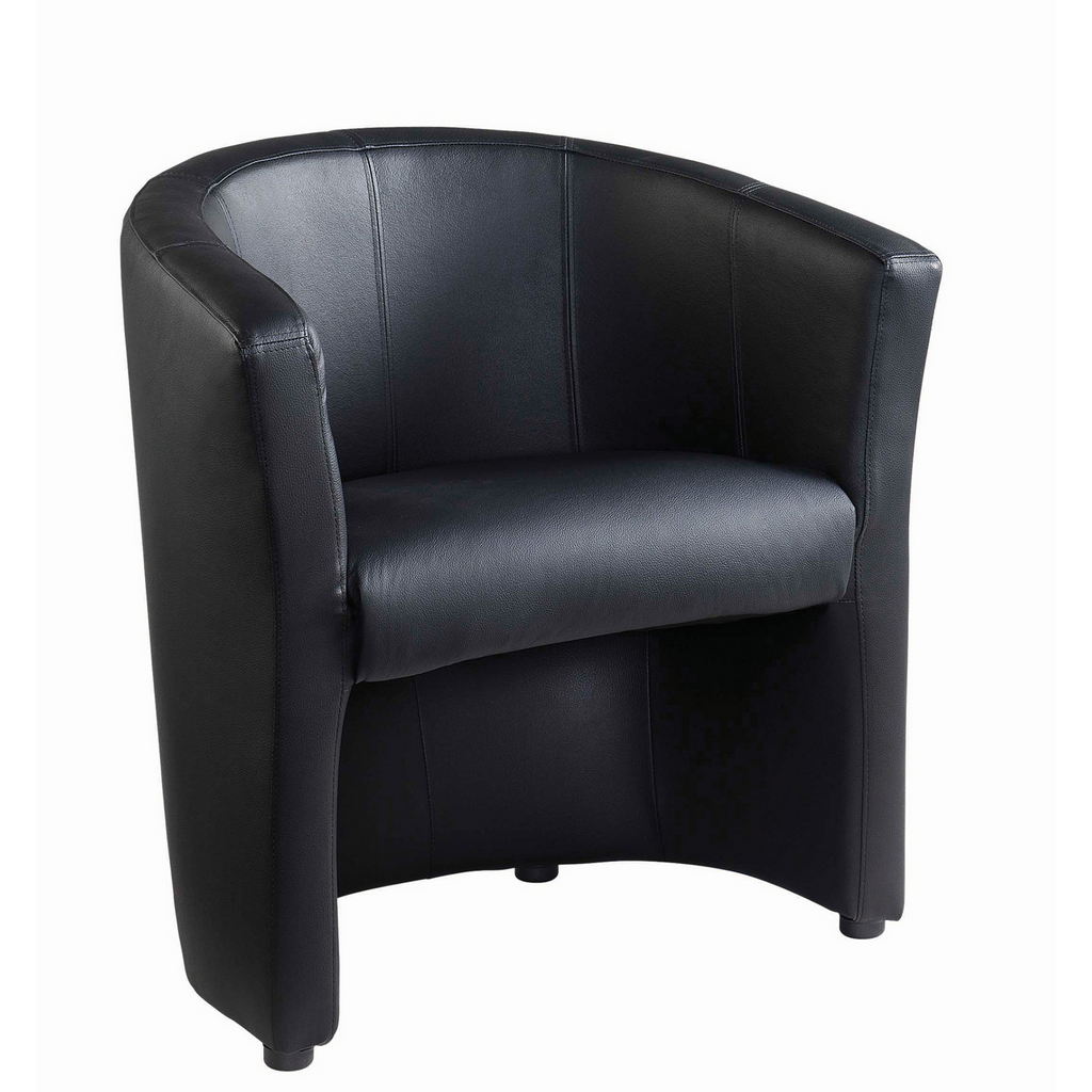 Picture of London reception single tub chair 670mm wide - black faux leather