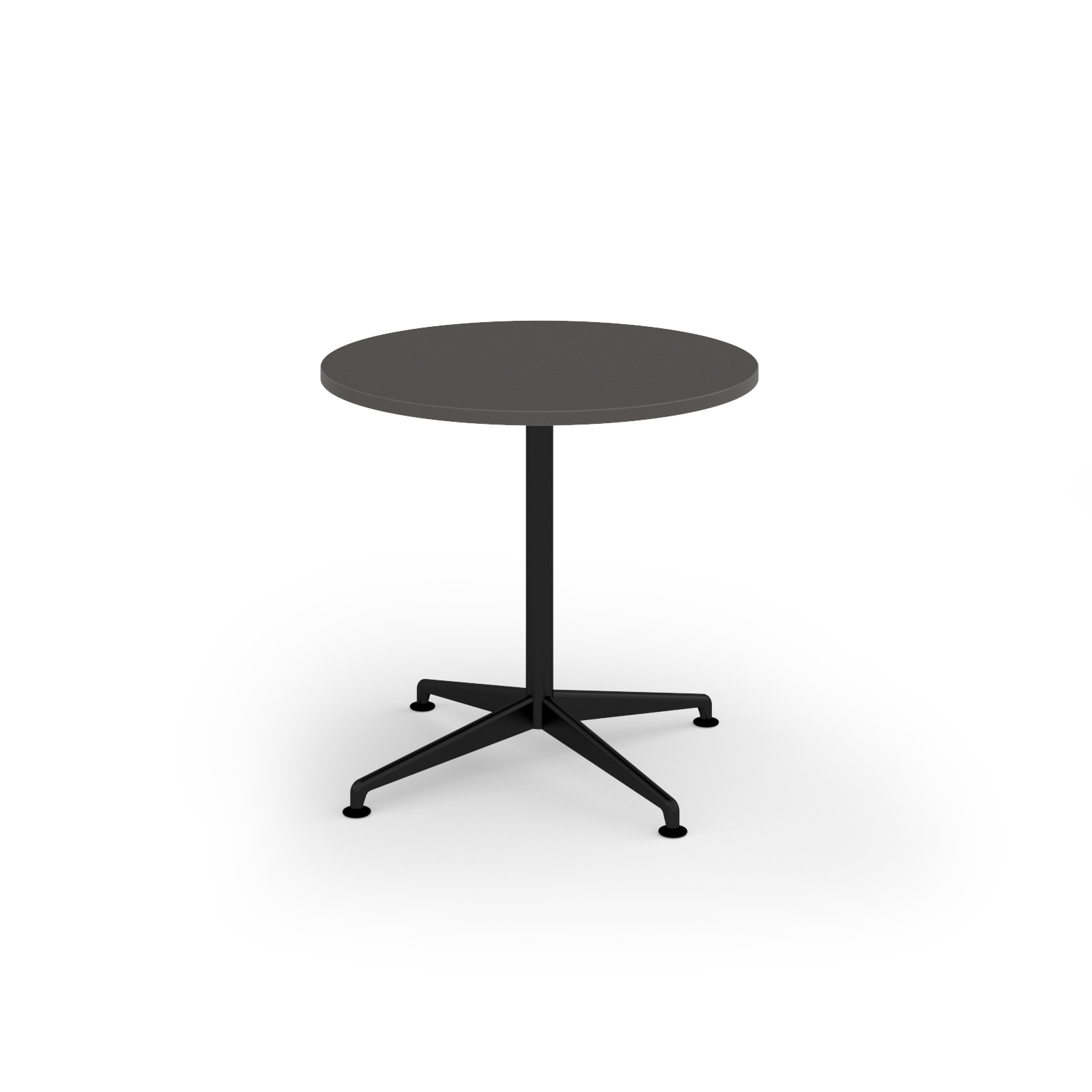 Picture of Loft circular dining table 800dia black frame onyx grey top