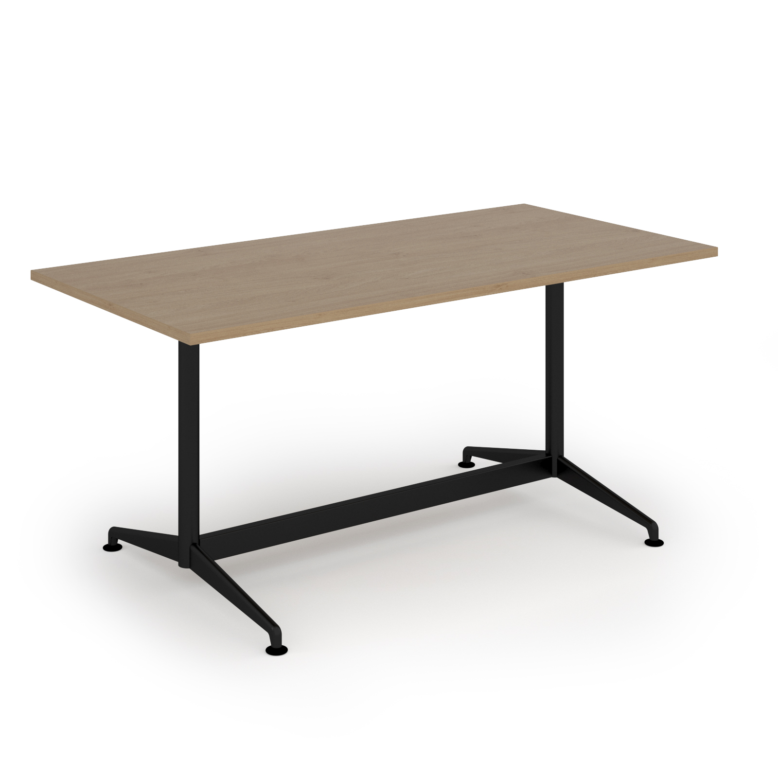 Picture of Loft dining table 1600w x 800d black frame and Kendal Oak Top