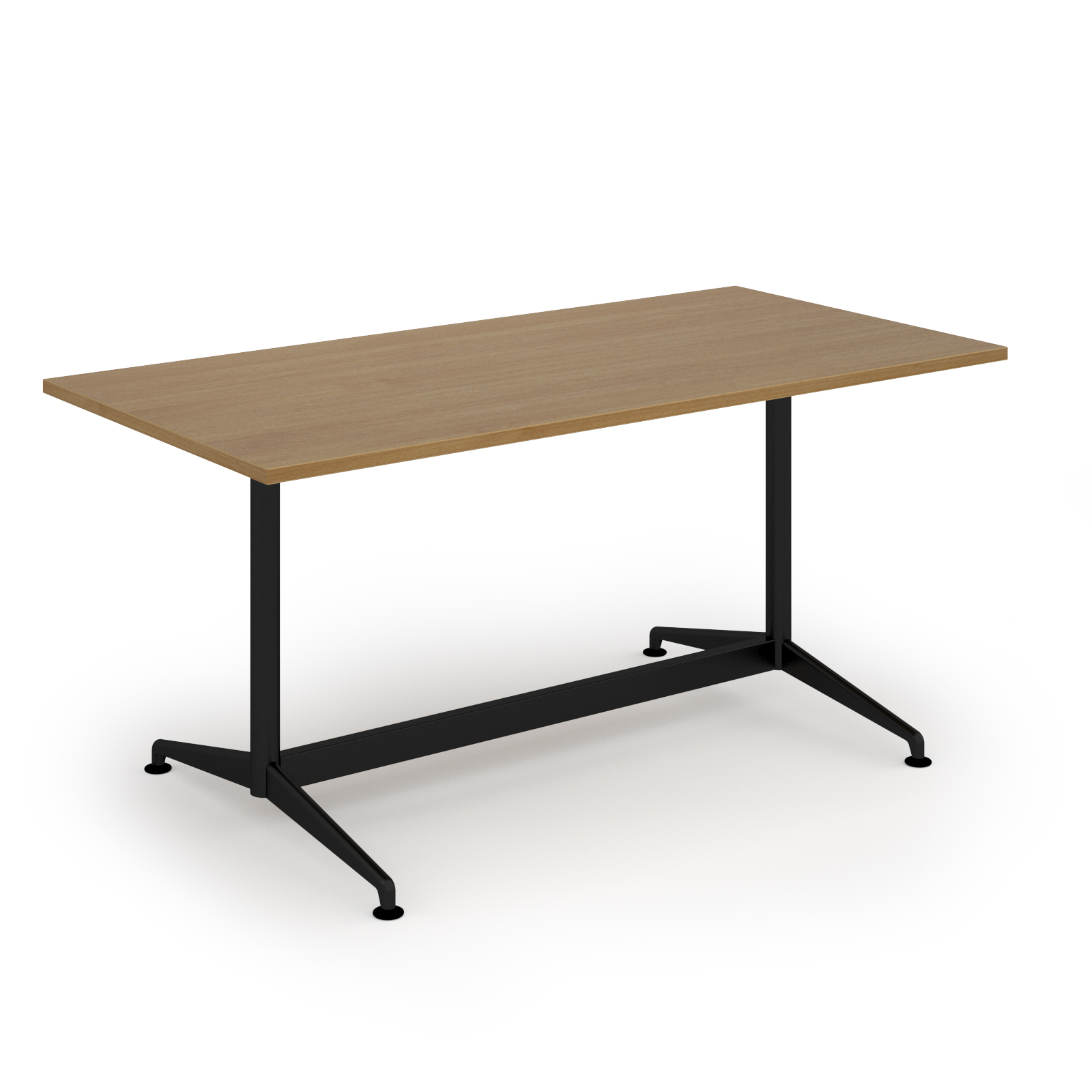 Picture of Loft dining table 1600w x 800d black frame and Oak Top