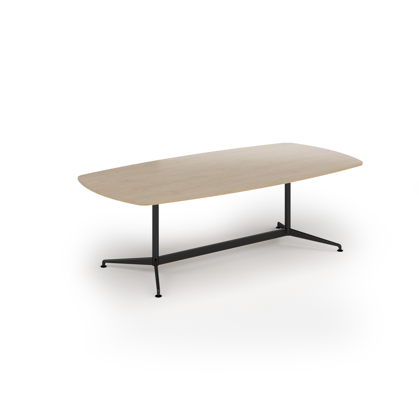 Picture of Loft barrel table 2400w x 1200d black frame and Kendal Oak Top