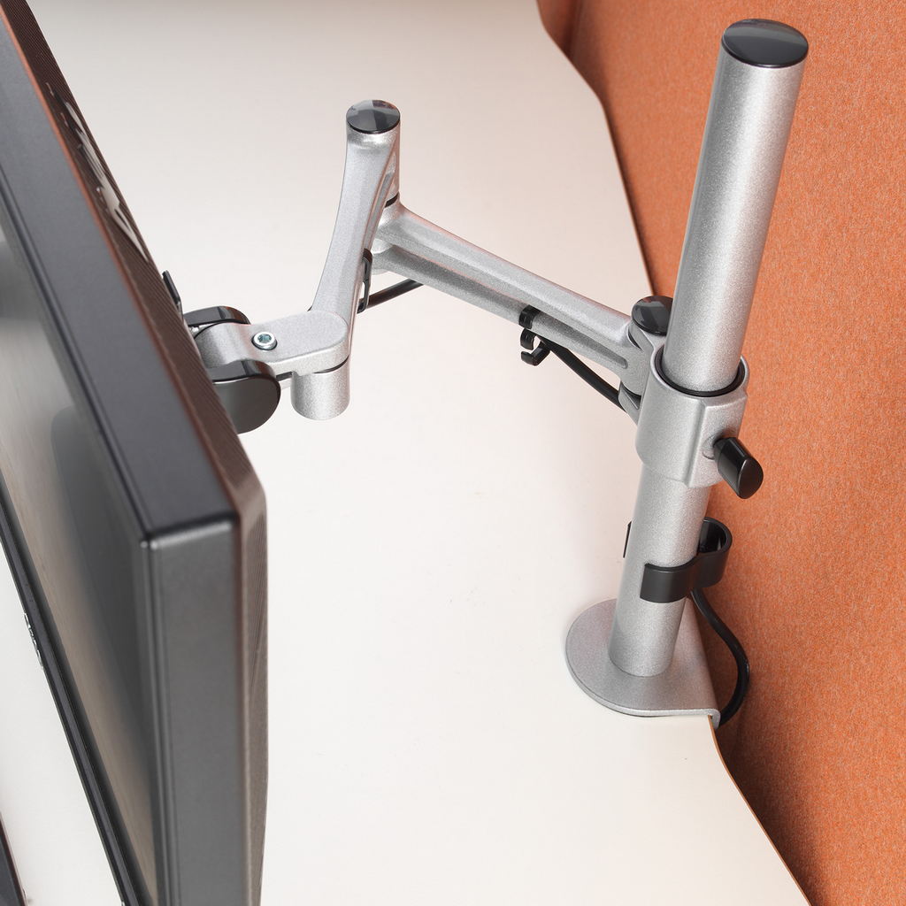 Picture of Luna double flat screen monitor arm - white