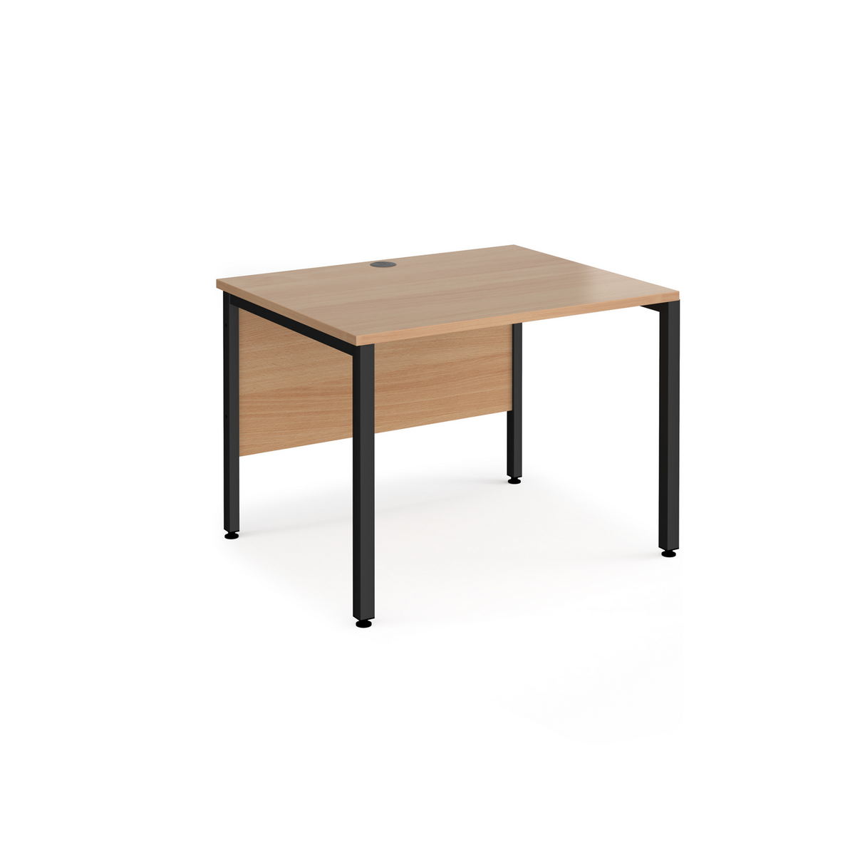 Picture of Maestro 25 straight desk 1000mm x 800mm - black bench leg frame, beech top