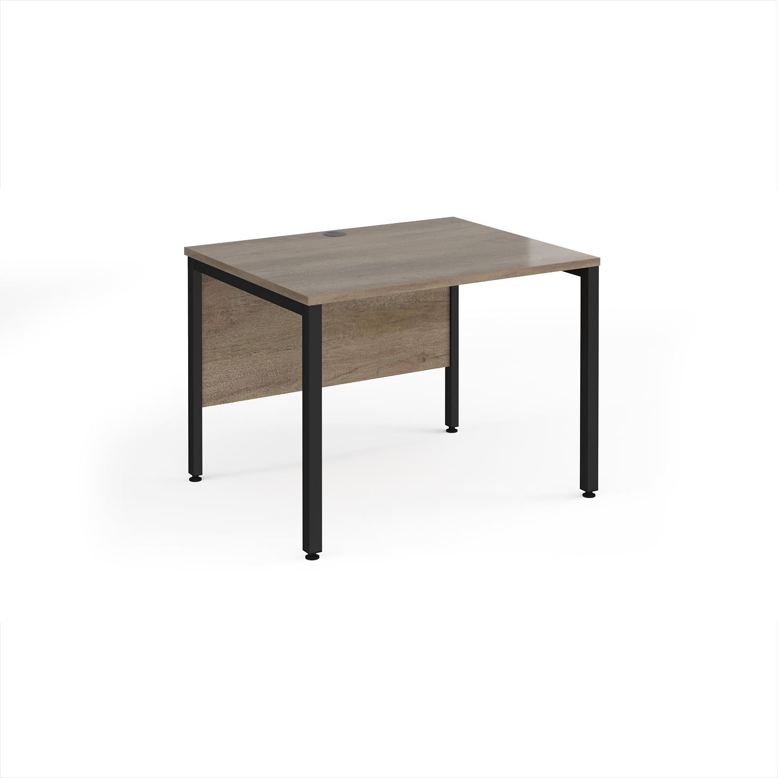 Picture of Maestro 25 straight desk 1000mm x 800mm - black bench leg frame, Nebraska Oak Top