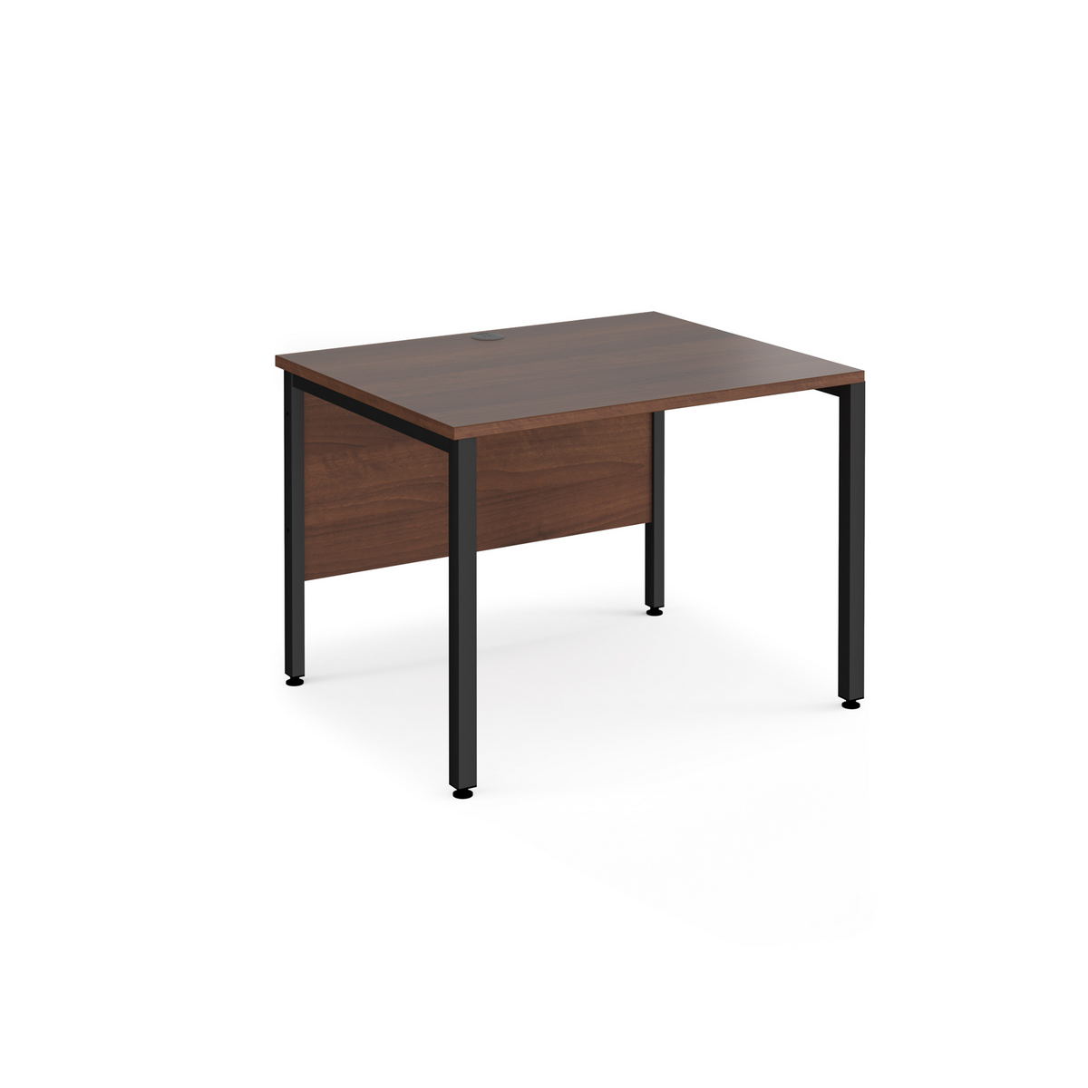 Picture of Maestro 25 straight desk 1000mm x 800mm - black bench leg frame, walnut top