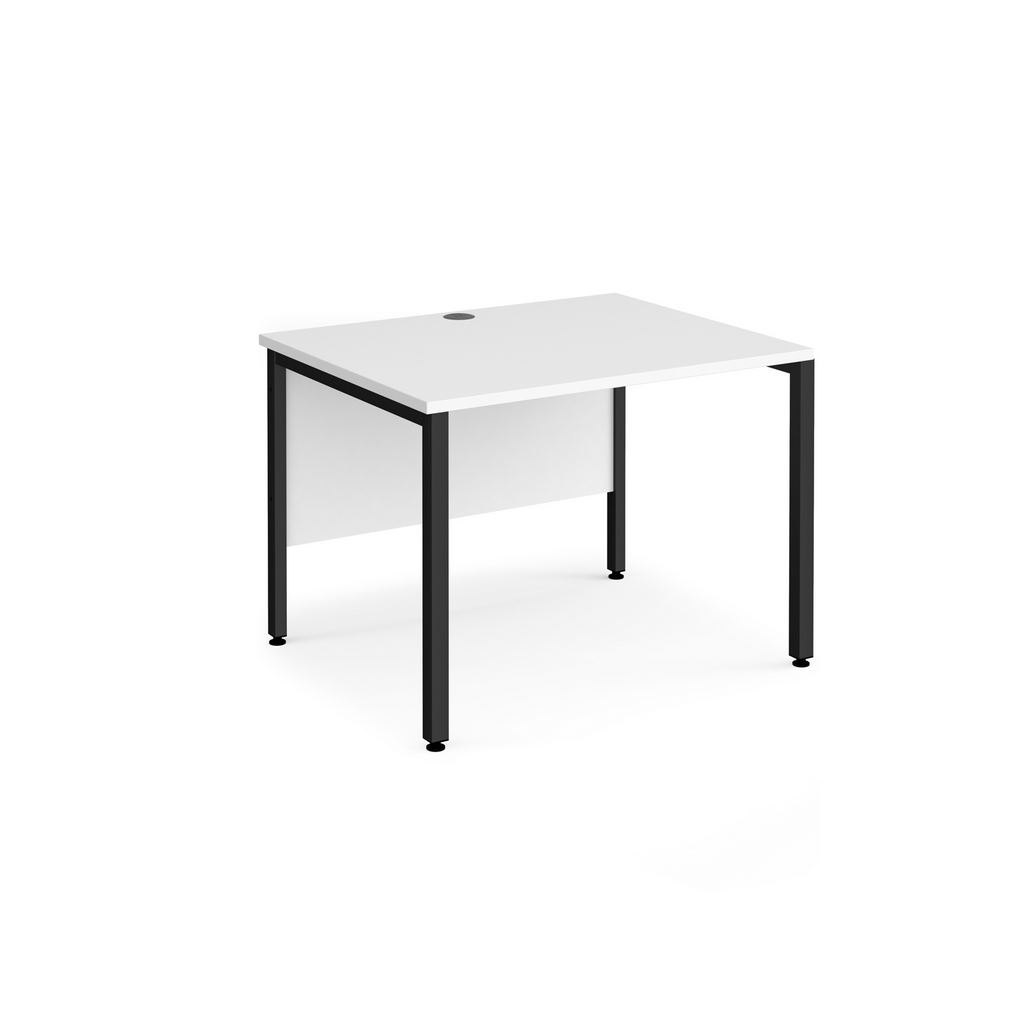 Picture of Maestro 25 straight desk 1000mm x 800mm - black bench leg frame, white top