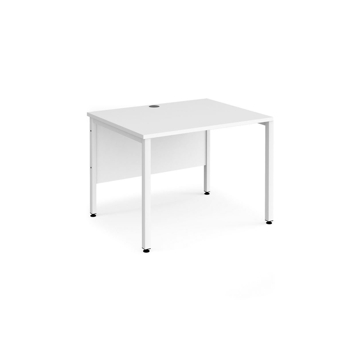 Picture of Maestro 25 straight desk 1000mm x 800mm - white bench leg frame, white top