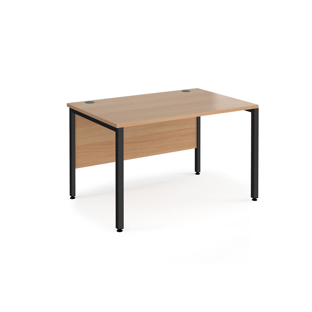 Picture of Maestro 25 straight desk 1200mm x 800mm - black bench leg frame, beech top