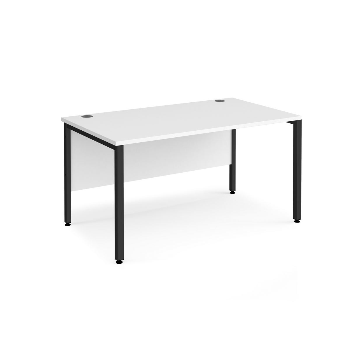 Picture of Maestro 25 straight desk 1400mm x 800mm - black bench leg frame, white top