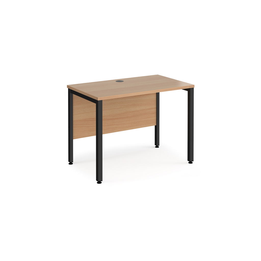 Picture of Maestro 25 straight desk 1000mm x 600mm - black bench leg frame, beech top