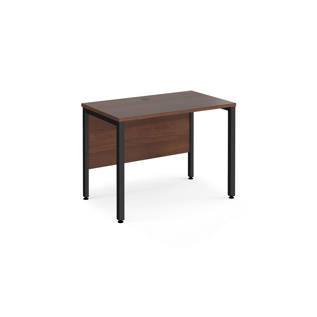 Picture of Maestro 25 straight desk 1000mm x 600mm - black bench leg frame, walnut top