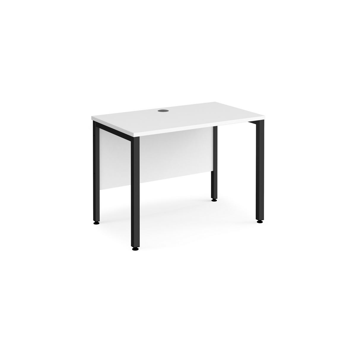 Picture of Maestro 25 straight desk 1000mm x 600mm - black bench leg frame, white top