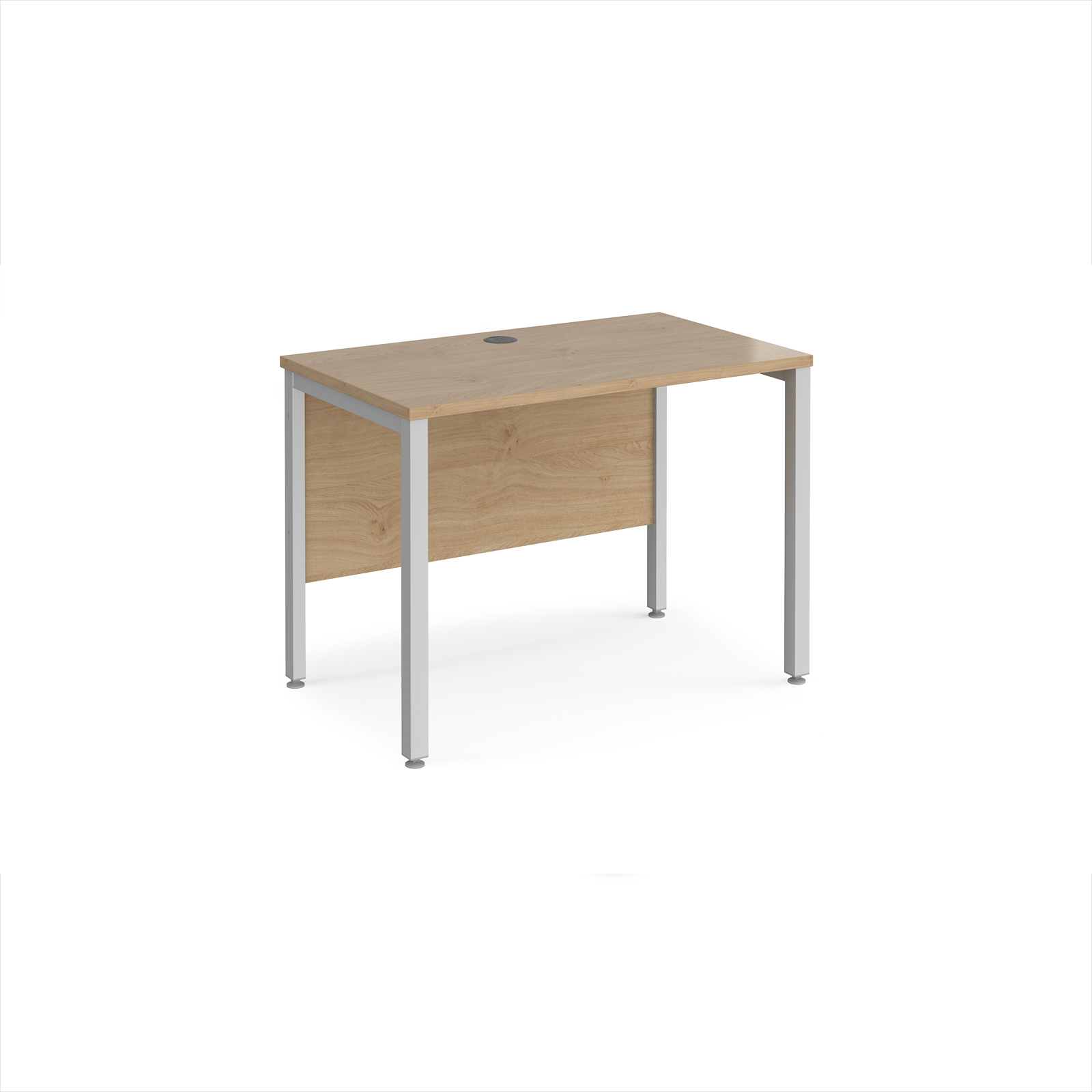 Picture of Maestro 25 straight desk 1000mm x 600mm - silver bench leg frame, Kendal Oak Top
