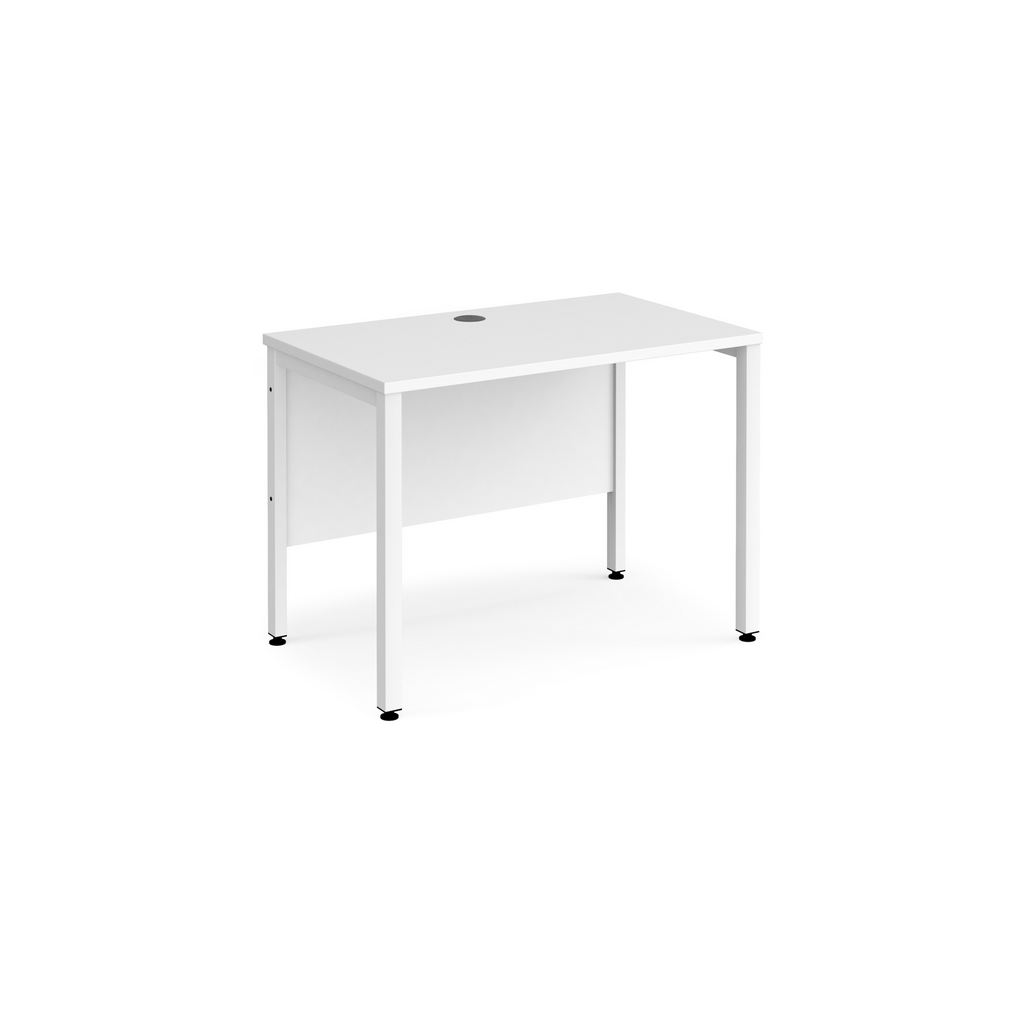 Picture of Maestro 25 straight desk 1000mm x 600mm - white bench leg frame, white top