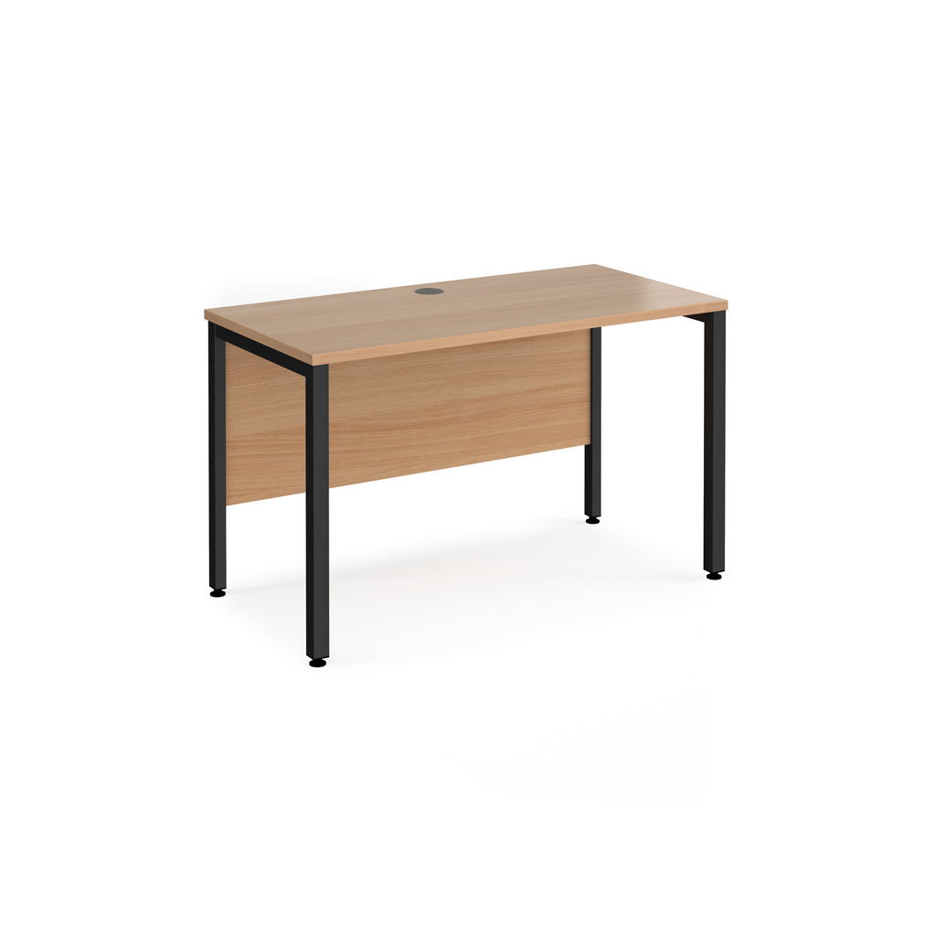 Picture of Maestro 25 straight desk 1200mm x 600mm - black bench leg frame, beech top