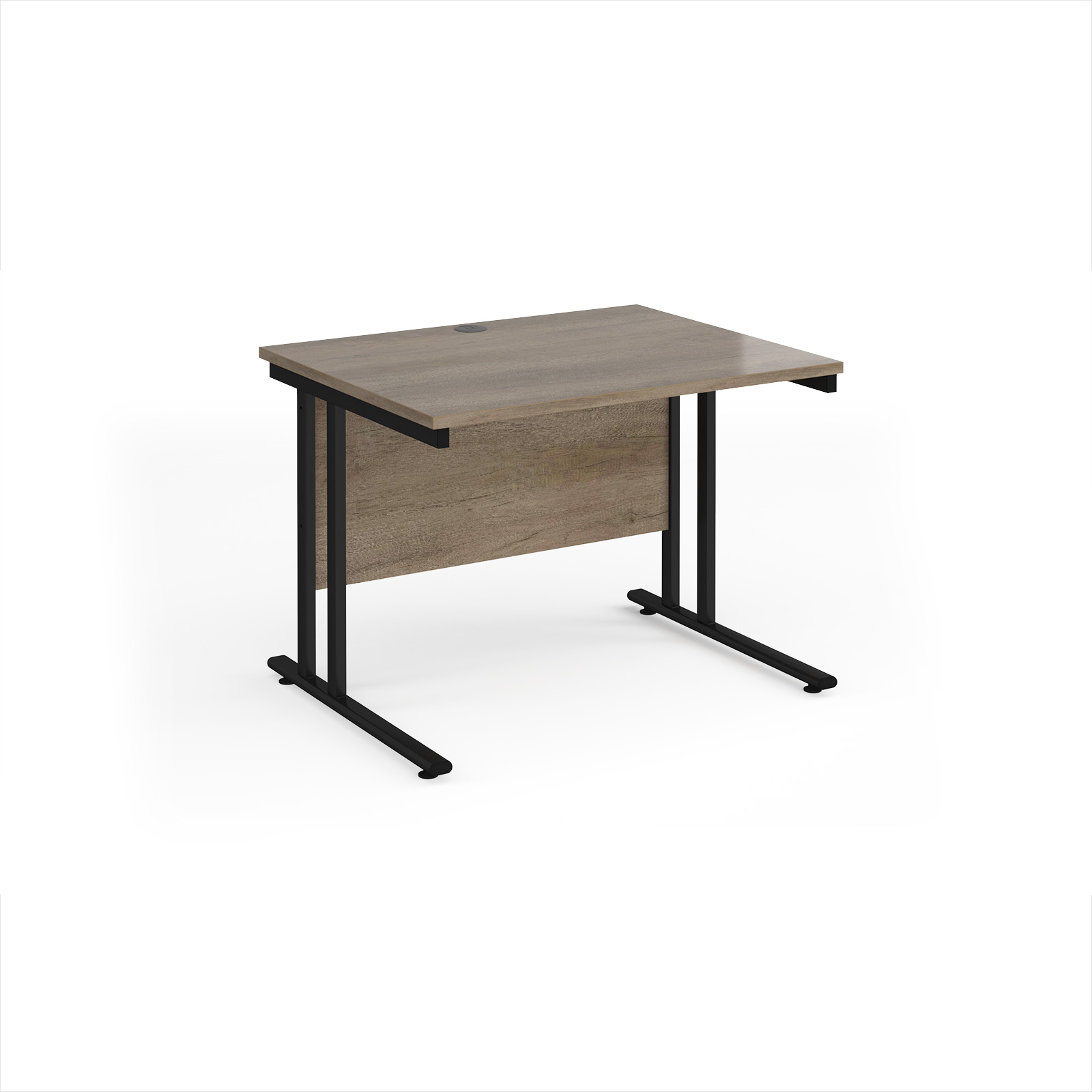 Picture of Maestro 25 straight desk 1000mm x 800mm - black cantilever leg frame, Nebraska Oak Top