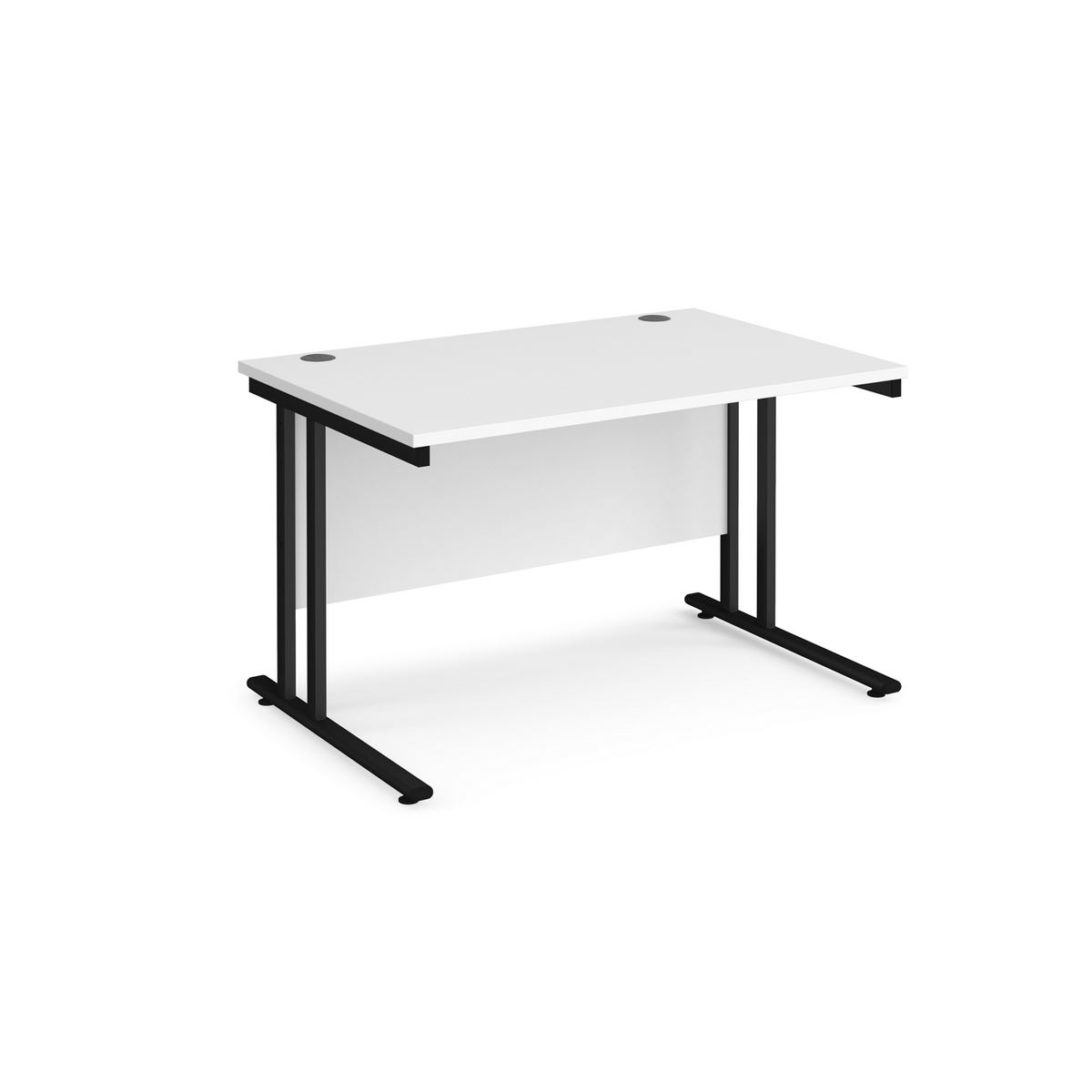 Picture of Maestro 25 straight desk 1200mm x 800mm - black cantilever leg frame, white top