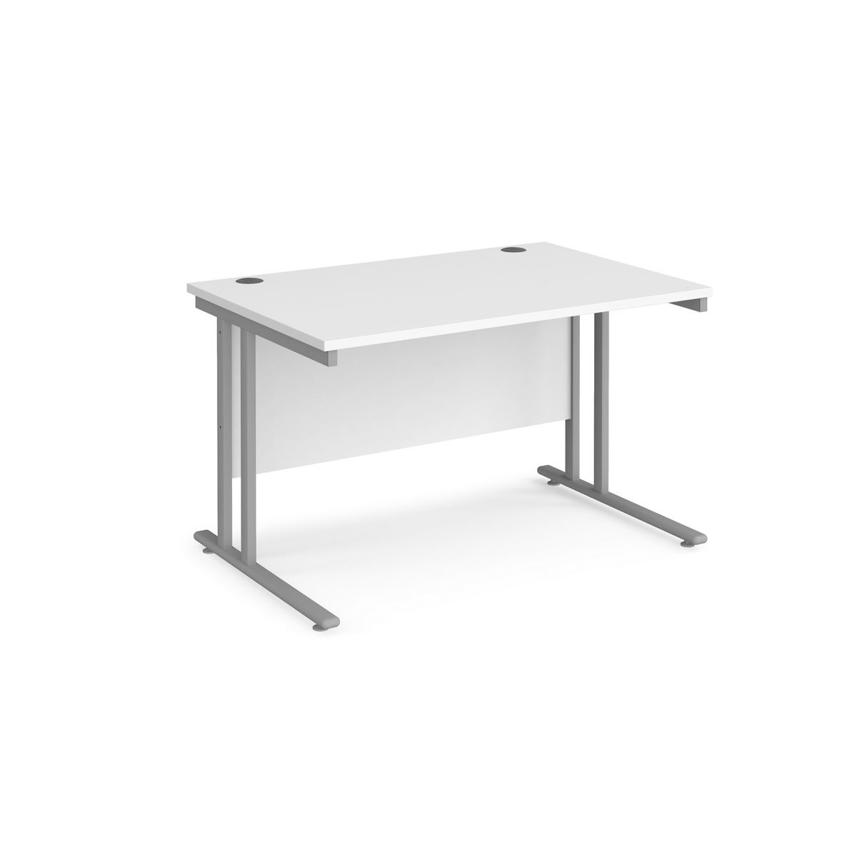 Picture of Maestro 25 straight desk 1200mm x 800mm - silver cantilever leg frame, white top