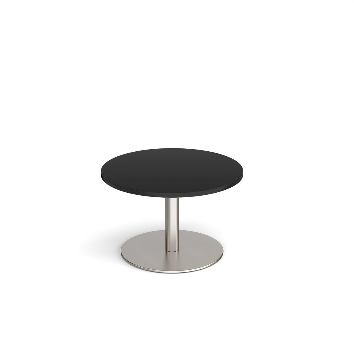 Picture of Monza circular coffee table with flat round brushed steel base 800mm - Black