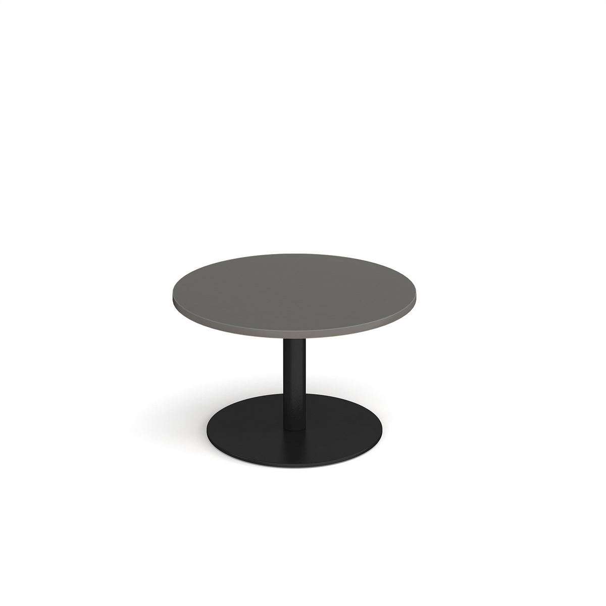 Picture of Monza circular coffee table with flat round black base 800mm - Onyx Grey