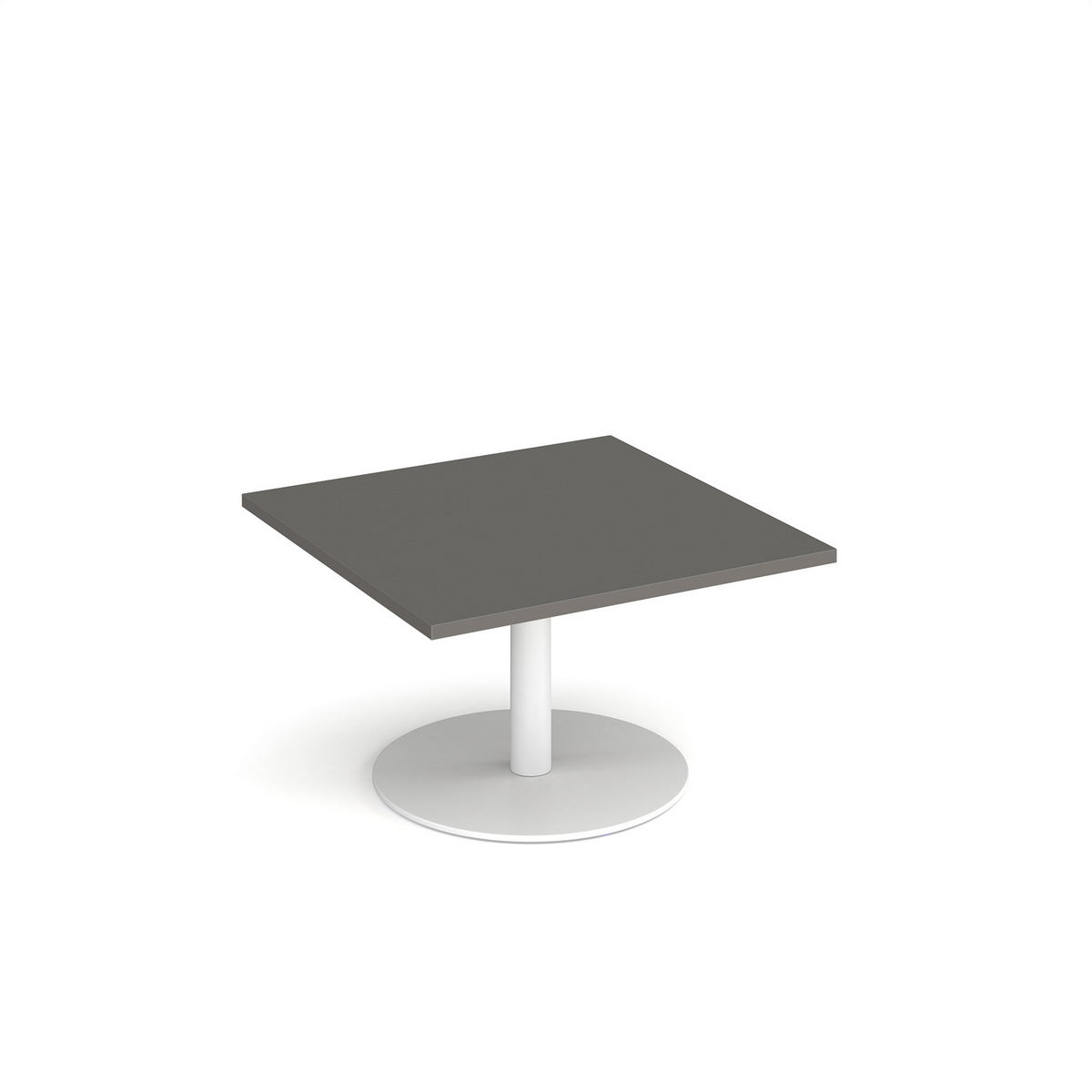 Picture of Monza circular coffee table with flat round white base 800mm - Onyx Grey
