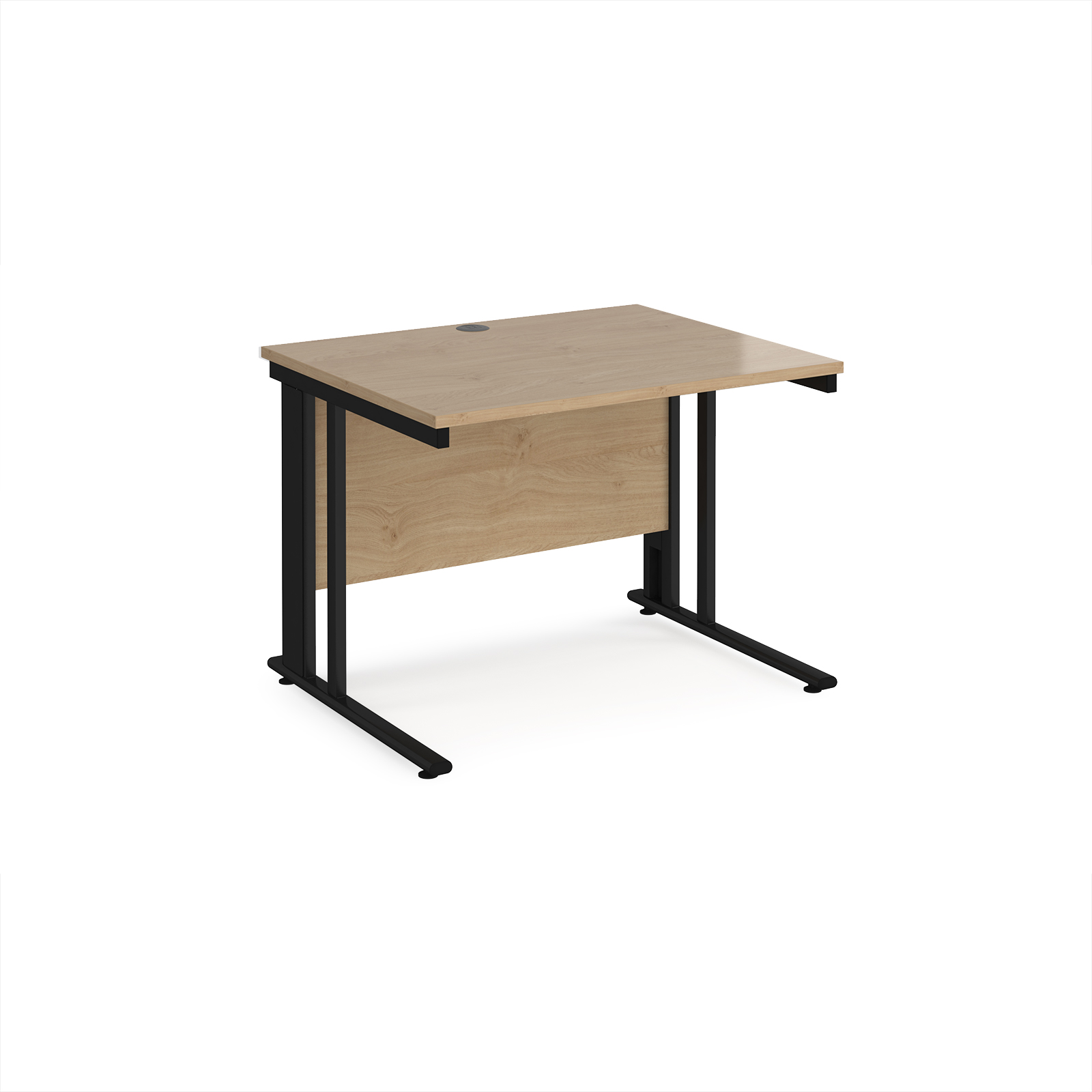 Picture of Maestro 25 straight desk 1000mm x 800mm - black cable managed leg frame, Kendal top