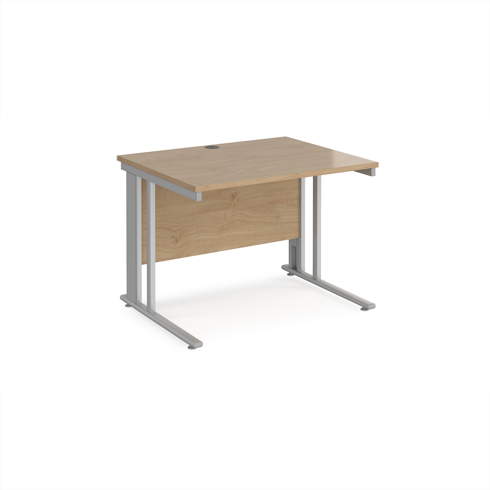 Picture of Maestro 25 straight desk 1000mm x 800mm - silver cable managed leg frame, Kendal top