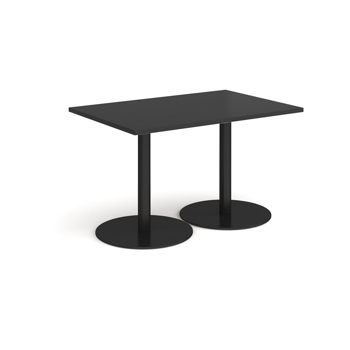 Picture of Monza rectangular dining table with flat round black bases 1200mm x 800mm - Black