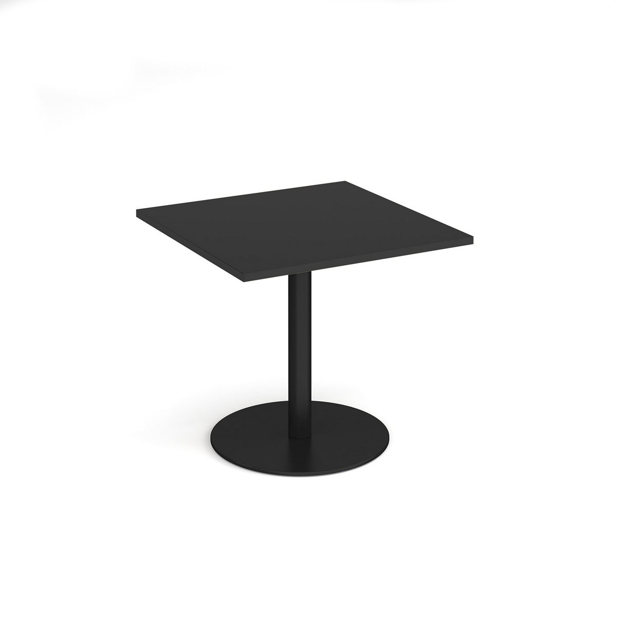 Picture of Monza square dining table with flat round black base 800mm - Black