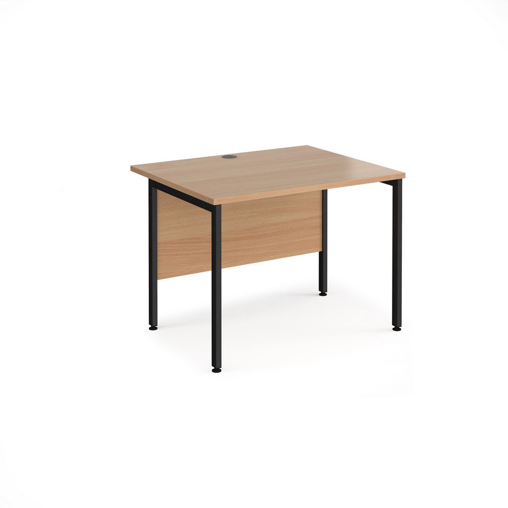 Picture of Maestro 25 straight desk 1000mm x 800mm - black H-frame leg, beech top