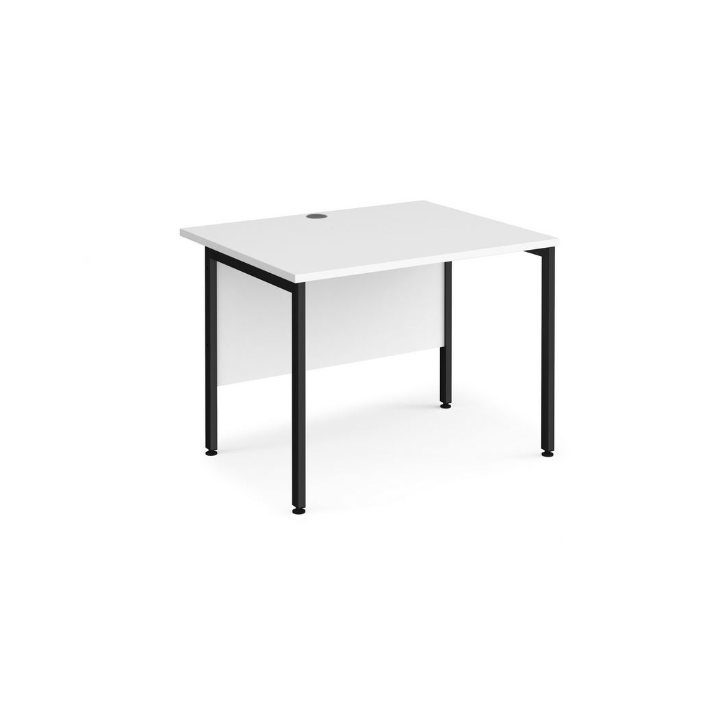 Picture of Maestro 25 straight desk 1000mm x 800mm - black H-frame leg, white top