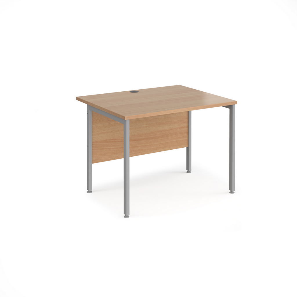 Picture of Maestro 25 straight desk 1000mm x 800mm - silver H-frame leg, beech top