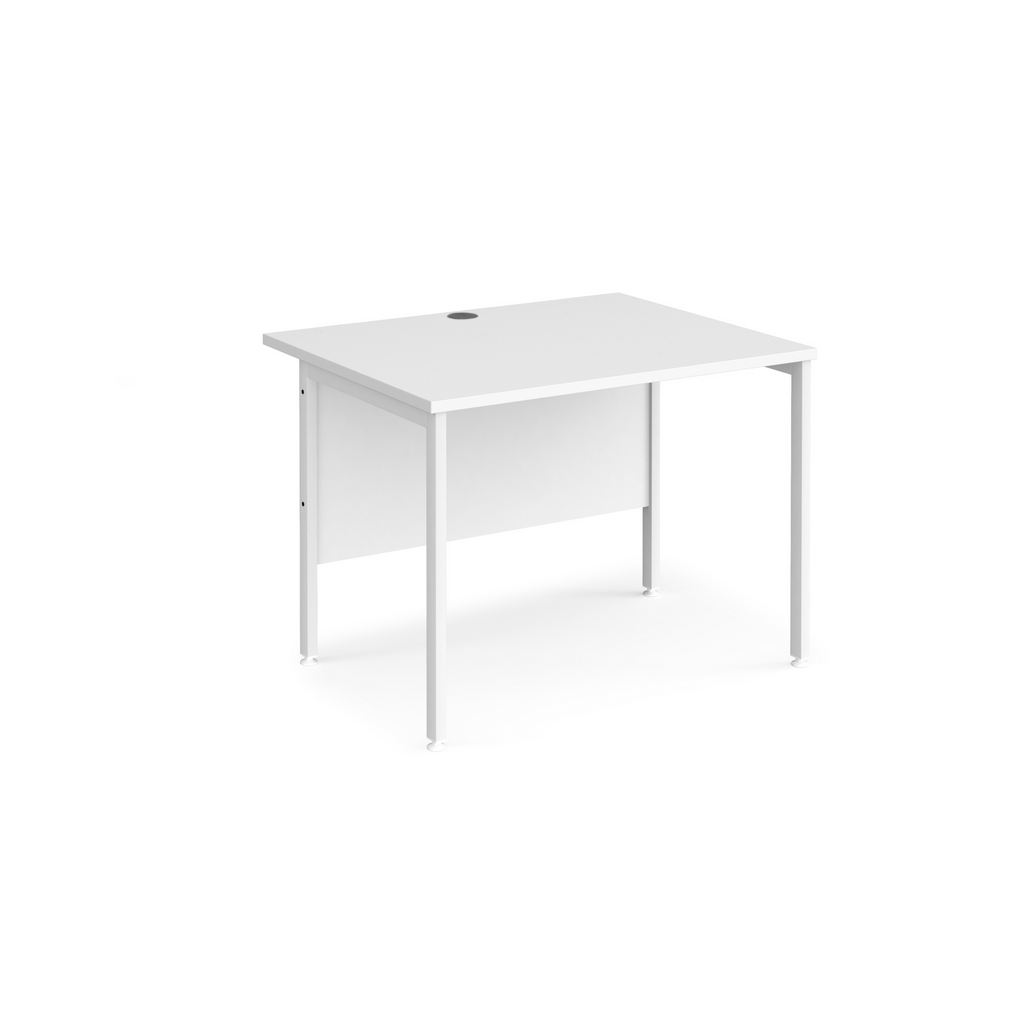 Picture of Maestro 25 straight desk 1000mm x 800mm - white H-frame leg, white top