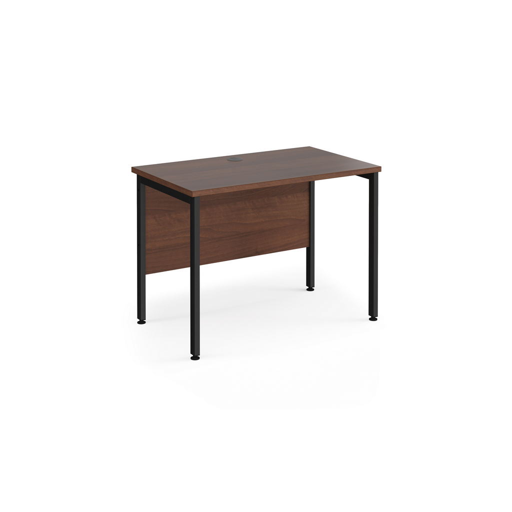 Picture of Maestro 25 straight desk 1000mm x 600mm - black H-frame leg, walnut top