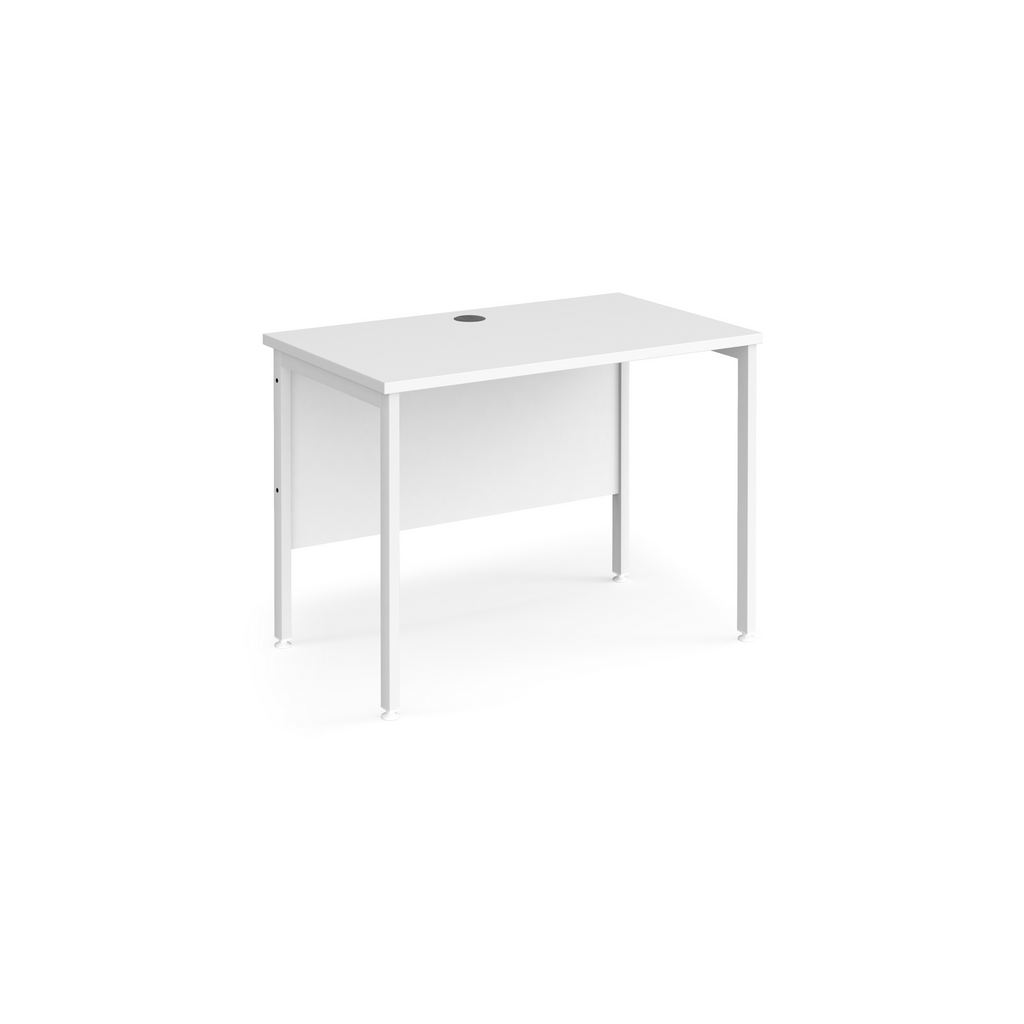 Picture of Maestro 25 straight desk 1000mm x 600mm - white H-frame leg, white top