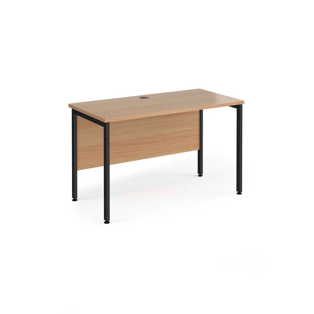 Picture of Maestro 25 straight desk 1200mm x 600mm - black H-frame leg, beech top