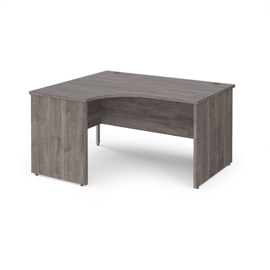 Picture of Maestro 25 left hand ergonomic desk 1400mm wide - grey oak top with panel end leg