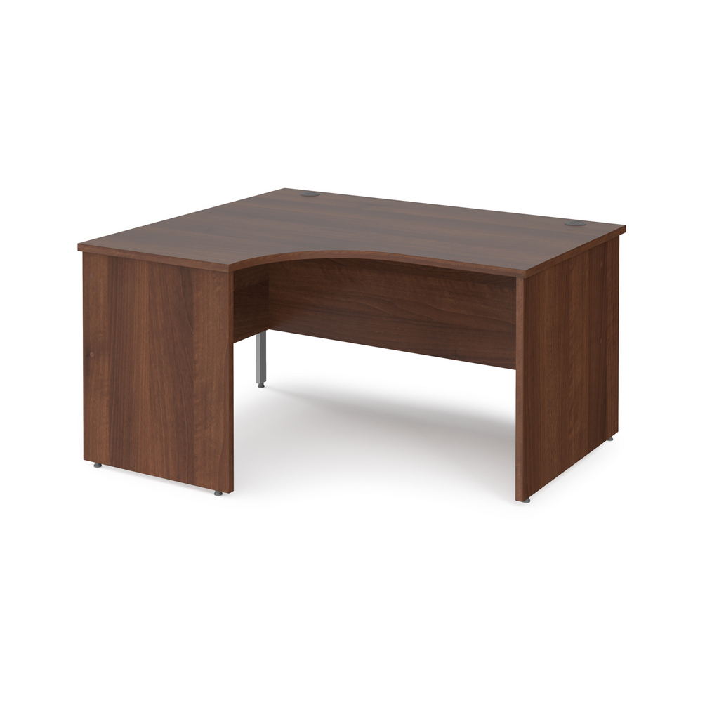 Picture of Maestro 25 left hand ergonomic desk 1400mm wide - walnut top with panel end leg