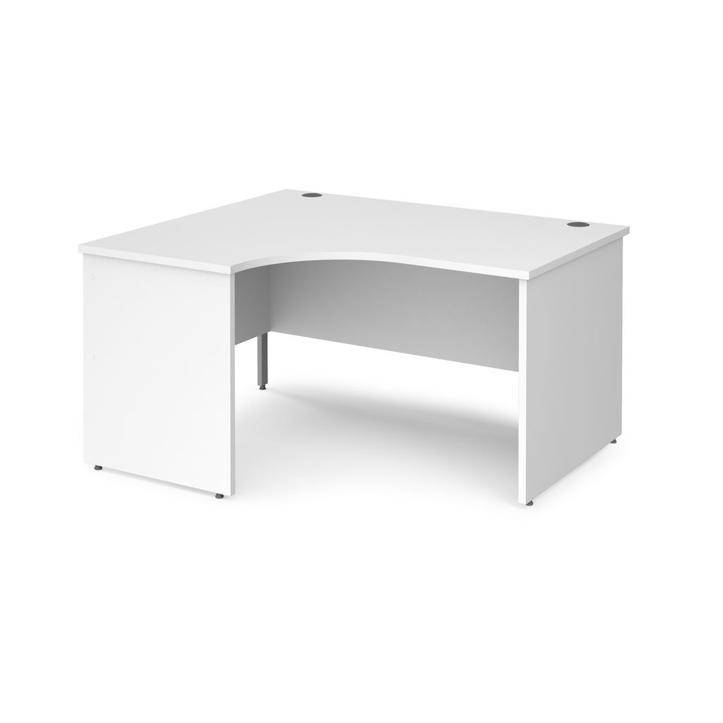 Picture of Maestro 25 left hand ergonomic desk 1400mm wide - white top with panel end leg