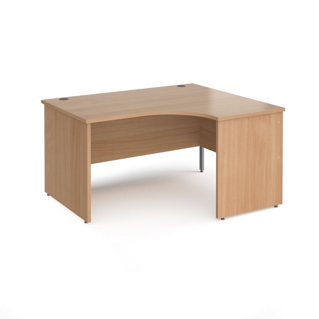 Picture of Maestro 25 right hand ergonomic desk 1400mm wide - beech top with panel end leg